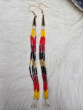 fire colour fringe earrings
