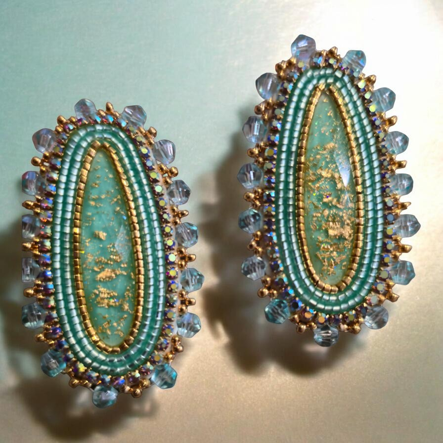 Teal blue & Gold
