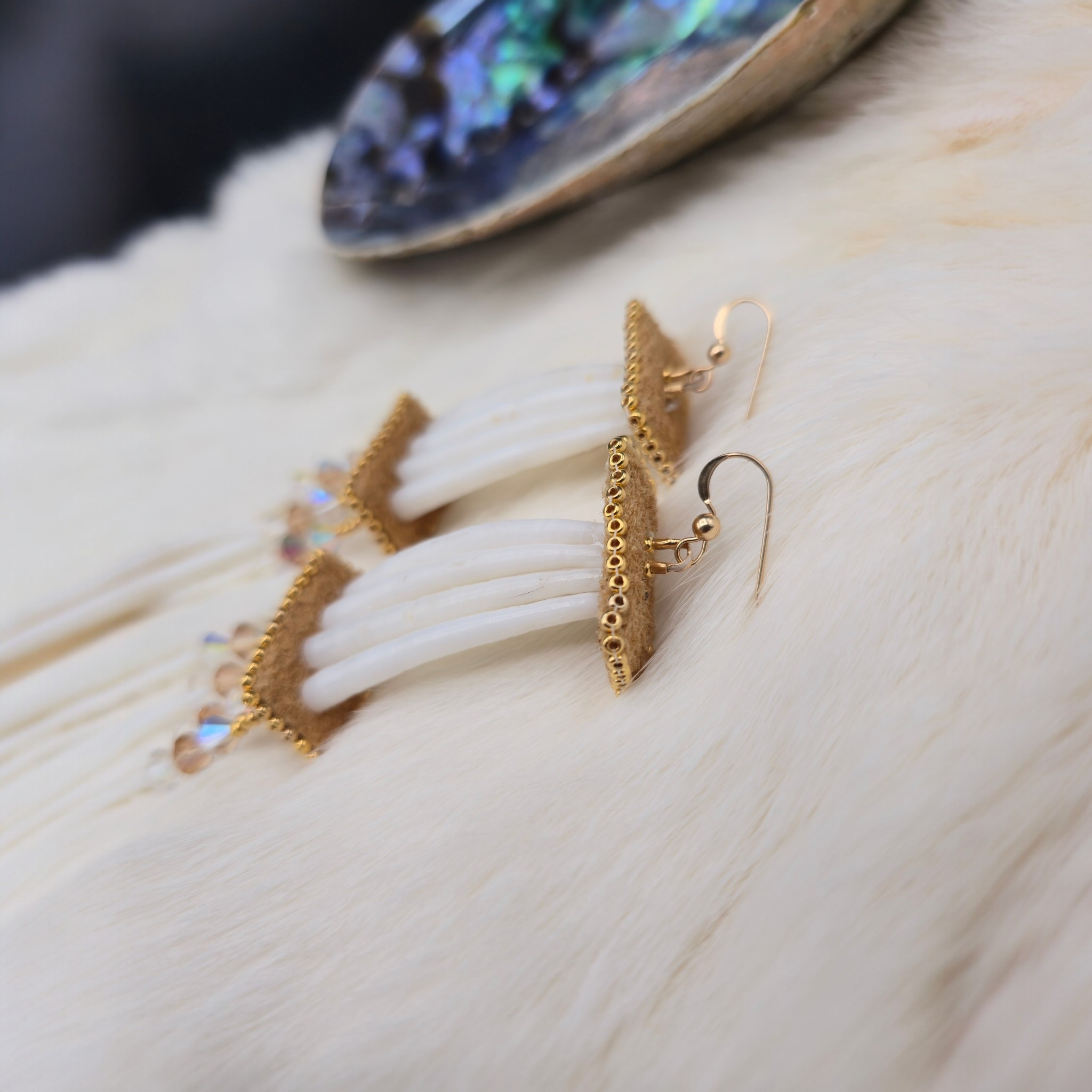 Dentalium Feather earrings