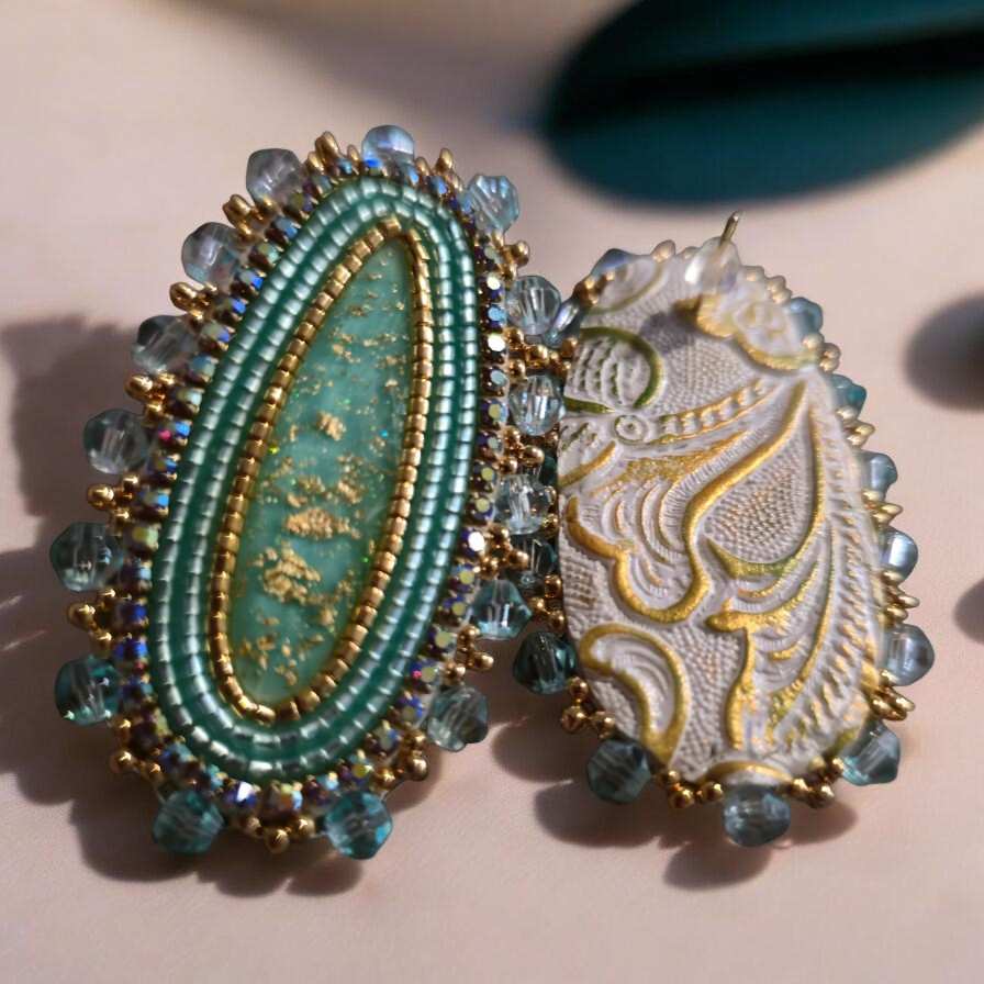 Teal blue & Gold