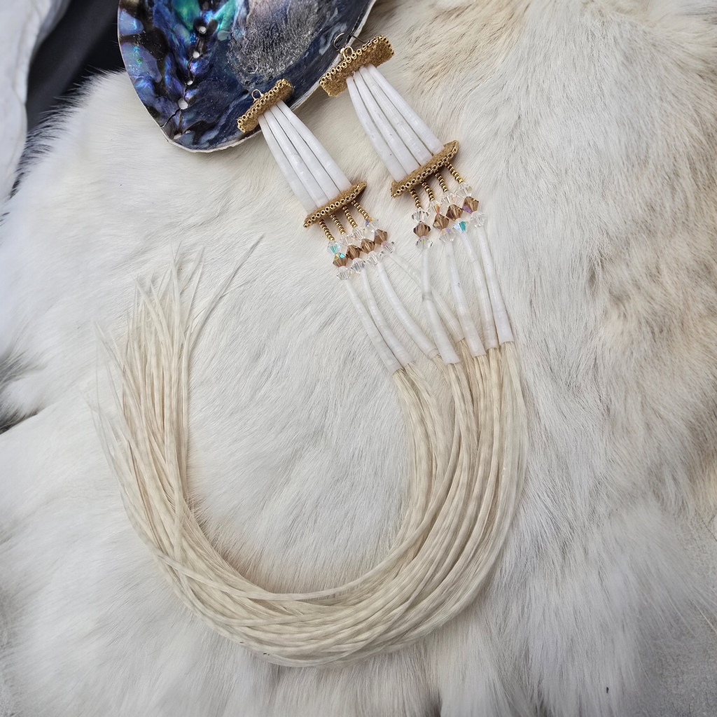 Dentalium Feather earrings