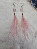 light pink feather earrings