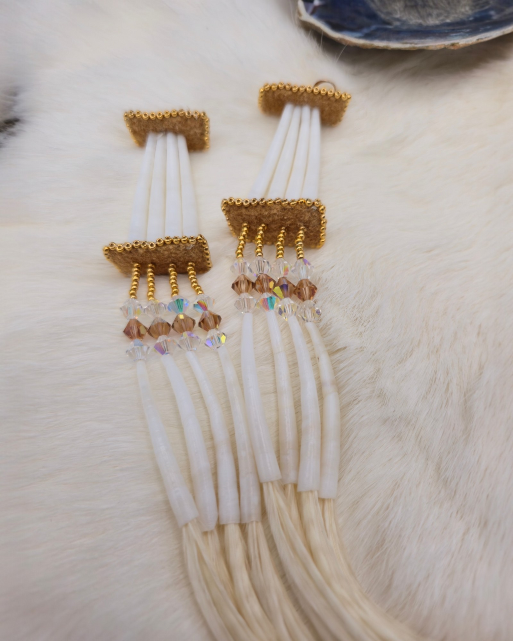 Dentalium Feather earrings