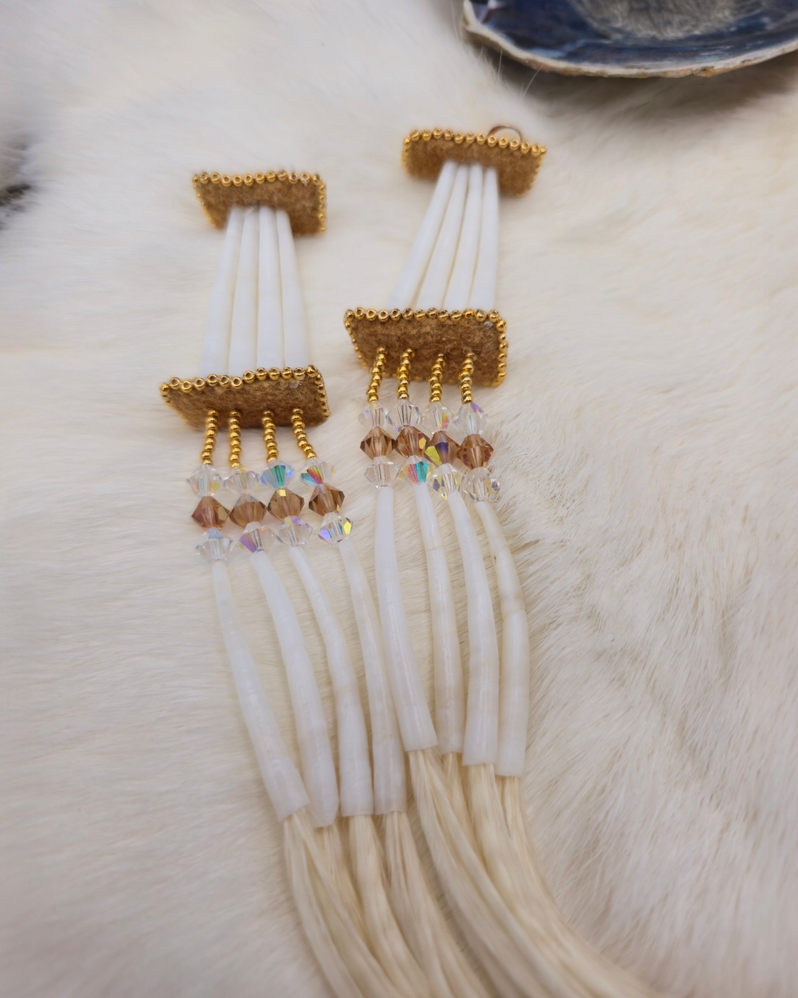 Dentalium Feather earrings