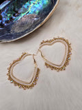 Gold heart hoops