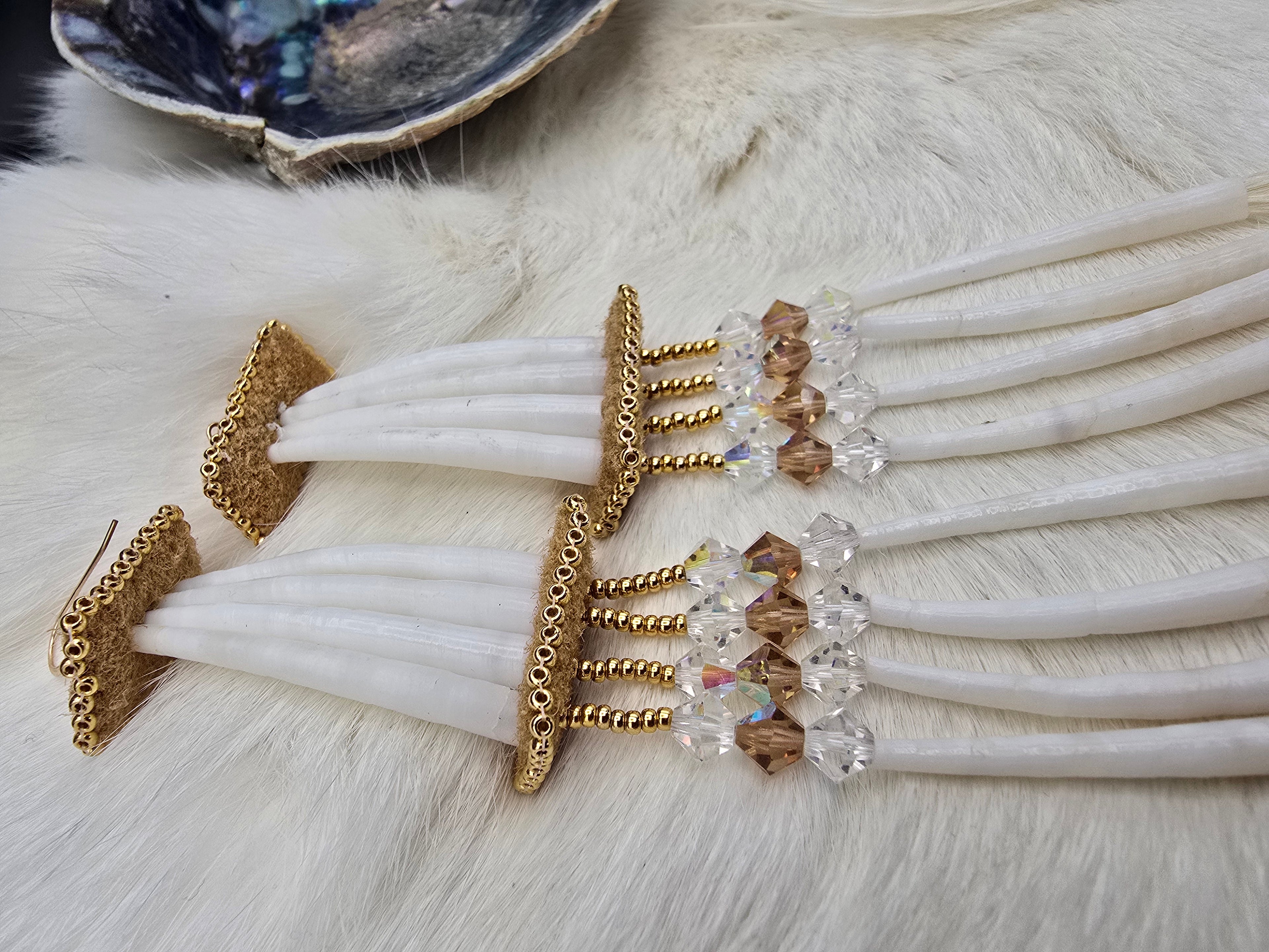 Dentalium Feather earrings